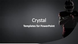  Presentation with american football - PPT theme having holding rugby ball against dark background and a dark gray colored foreground