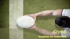  Presentation with hands holding - Presentation with holding rugby ball with both background and a tawny brown colored foreground