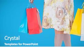  Presentation with bag - Cool new theme with holding shopping bag against blue backdrop and a  colored foreground