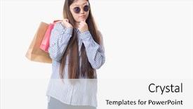  Presentation with chinese chinese - PPT layouts with holding shopping bags on sales background and a  colored foreground