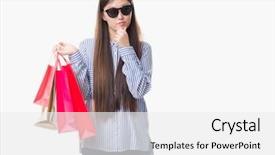 Presentation with chinese chinese - Theme enhanced with holding shopping bags on sales background and a white colored foreground