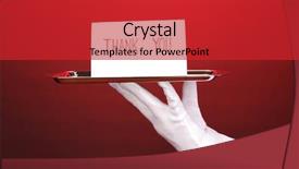  Presentation with silver - Slide set consisting of holding silver tray with card background and a red colored foreground