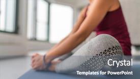  Presentation with exercise class - Theme featuring holding soles of feet together background and a ocean colored foreground