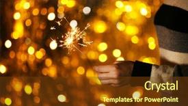  Presentation with sparkly bokeh lights pastel - Colorful theme enhanced with holding sparkler against defocused lights backdrop and a tawny brown colored foreground