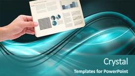  Presentation with digital statistics - Audience pleasing PPT layouts consisting of holding statistics charts against blue backdrop and a ocean colored foreground
