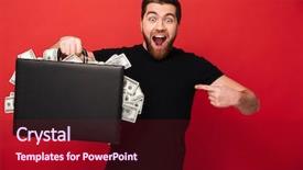  Presentation with vernier caliper bearing isolated - Beautiful presentation theme featuring holding suitcase full of money backdrop and a tawny brown colored foreground