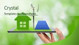  Presentation with wind solar - Amazing presentation having holding tablet with green house backdrop and a soft green colored foreground