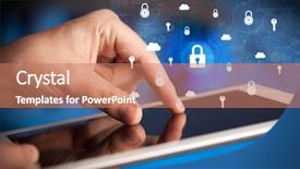  Presentation with email - Audience pleasing presentation design consisting of holding tablet with online security backdrop and a coral colored foreground