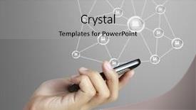  Presentation with touch screen technology - Amazing presentation theme having touch screen mobile phone backdrop and a light gray colored foreground