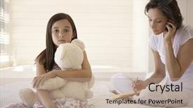  Presentation with teddy bear - Cool new slide deck with holding teddy bear with mother backdrop and a mint green colored foreground