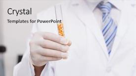  Presentation with tea leaves test tube - Presentation design with holding test tube of corn background and a  colored foreground