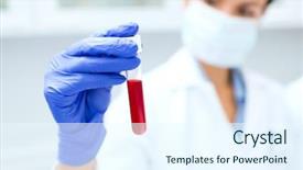  Presentation with blood test - Cool new slide set with holding test tube with blood backdrop and a cool aqua colored foreground