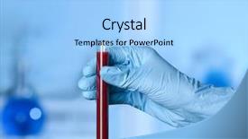  Presentation with blood test - Amazing slides having holding test tube with blood backdrop and a light blue colored foreground
