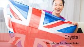  Presentation with union jack - Amazing PPT theme having  backdrop and a  colored foreground