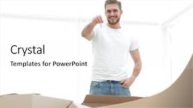  Presentation with keys - PPT layouts enhanced with holding the keys of new background and a white colored foreground