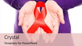  Presentation with awareness - Beautiful PPT layouts featuring holding the red awareness ribbon backdrop and a lemonade colored foreground