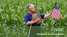  Presentation with american history old flag - PPT layouts featuring holding the u s flag background and a tawny brown colored foreground