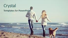  Presentation with holding hands - Audience pleasing slides consisting of holding their hands with dog backdrop and a soft green colored foreground