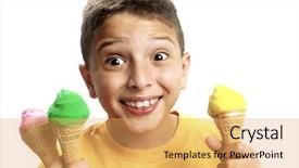  Presentation with ice cream cones - Theme featuring holding three ice cream cones background and a yellow colored foreground