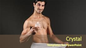  Presentation with toilet - Slides with genitalia - image of handsome young man background and a tawny brown colored foreground