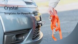  Presentation with medical splint broken bone hand - Amazing theme having holding tow rope near towing backdrop and a light blue colored foreground