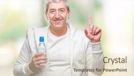  Presentation with training aspire man running - Beautiful presentation featuring holding towel and water bottle backdrop and a lemonade colored foreground