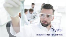  Presentation with forensic scientist - Audience pleasing slides consisting of holding tube with the reagents backdrop and a  colored foreground