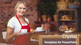  Presentation with two people holding hands - Beautiful slides featuring holding two cups of coffee backdrop and a tawny brown colored foreground