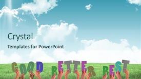  Presentation with good - Cool new slide set with holding up good better best backdrop and a  colored foreground