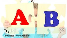  Presentation with american history old flag - Cool new PPT theme with holding up large alphabet puzzle backdrop and a arctic colored foreground