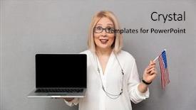  Presentation with laptop blank screen - Audience pleasing slides consisting of  backdrop and a  colored foreground