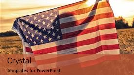  Presentation with african american teenager girl - Colorful slide set enhanced with holding usa stars and stripes backdrop and a red colored foreground