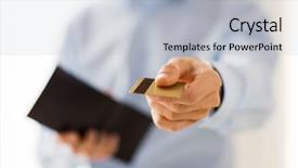  Presentation with vip - Beautiful presentation theme featuring holding wallet and credit card backdrop and a light gray colored foreground