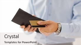  Presentation with vip - Colorful slides enhanced with holding wallet and credit card backdrop and a lemonade colored foreground