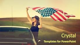  Presentation with america flag - Amazing presentation having holding waving american usa flag backdrop and a tawny brown colored foreground