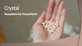  Presentation with pearls - Beautiful PPT theme featuring palm holding white and ivory backdrop and a gray colored foreground