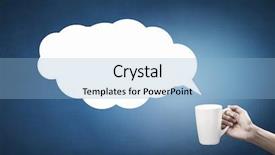  Presentation with tea coffee - Presentation theme having holding white mug of tea background and a light blue colored foreground