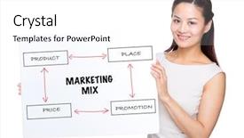 Presentation with asian - Presentation design consisting of holding with placard showing marketing background and a white colored foreground