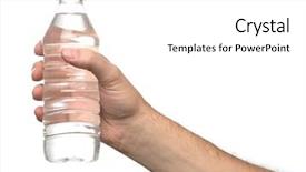  Presentation with spring holy water - Presentation theme consisting of holds a bottle of water background and a white colored foreground