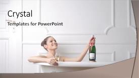  Presentation with religious bread and wine holy - Colorful slide deck enhanced with holds a bottle of wine backdrop and a white colored foreground