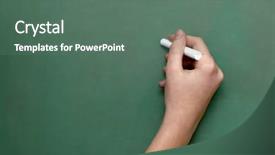  Presentation with piece of the pie - Amazing PPT theme having holds a piece of chalk backdrop and a ocean colored foreground