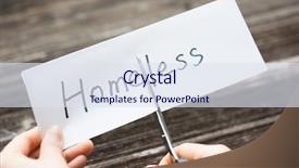  Presentation with homeless - Amazing slides having holds card with text homeless backdrop and a sky blue colored foreground