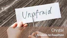  Presentation with old wood - Theme featuring holds-card-with-text-unafraid background and a coral colored foreground