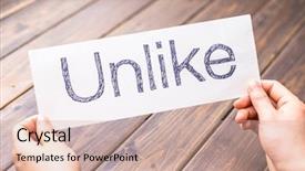  Presentation with paper - Amazing slide deck having holds paper with word unlike backdrop and a  colored foreground