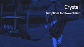  Presentation with golf course - PPT theme having hole at golf course duo background and a navy blue colored foreground