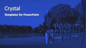  Presentation with duo - Amazing presentation design having hole at golf course duo backdrop and a cobalt blue colored foreground