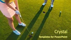  Presentation with club - Slide deck having hole at the end background and a tawny brown colored foreground