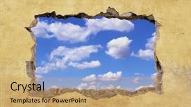  Presentation with blue sky at cook islands - Cool new slides with hole in a wall backdrop and a coral colored foreground