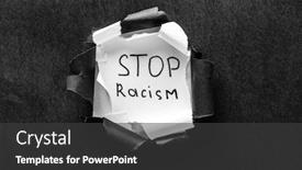  Presentation with stop racism - PPT theme enhanced with hole-in-the-black background and a dark gray colored foreground