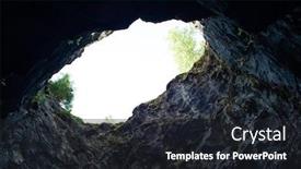  Presentation with cave - PPT layouts having hole-in-the-rocky-cave background and a wine colored foreground